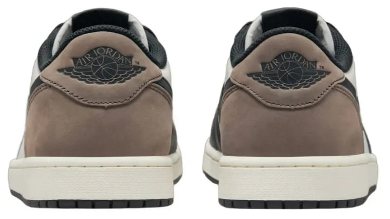 Air Jordan 1 Low OG Mocha Ferse mit Wildleder