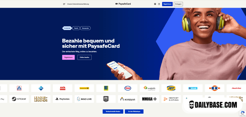 Paysafecard Online Webseite