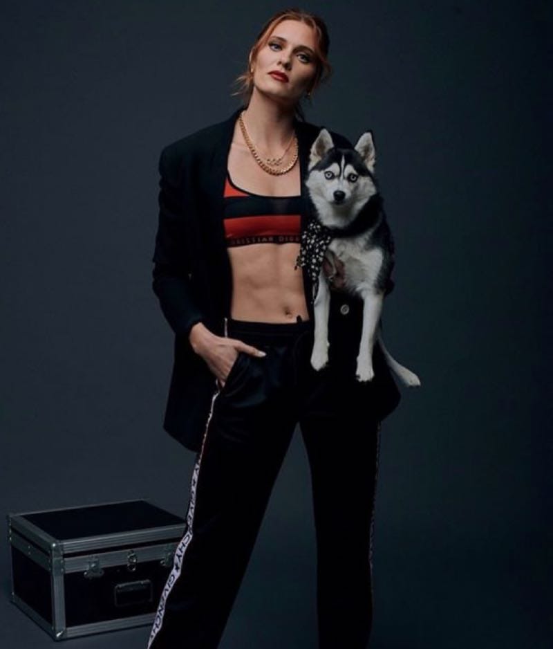 Alysha with dog