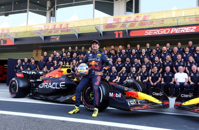Sergio Perez with racing team