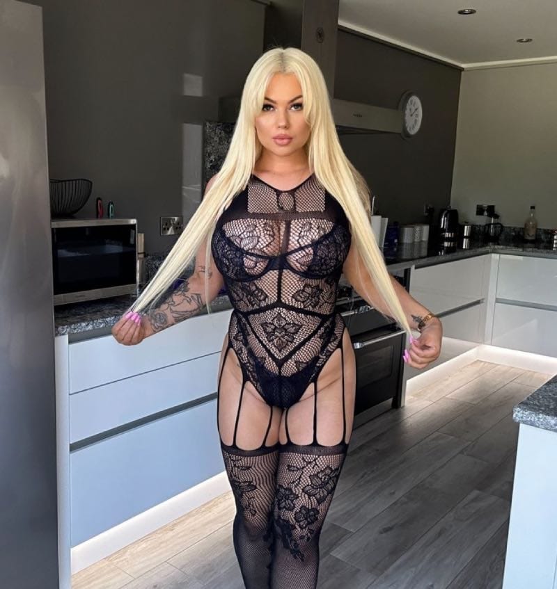Sexy black lingerie babe