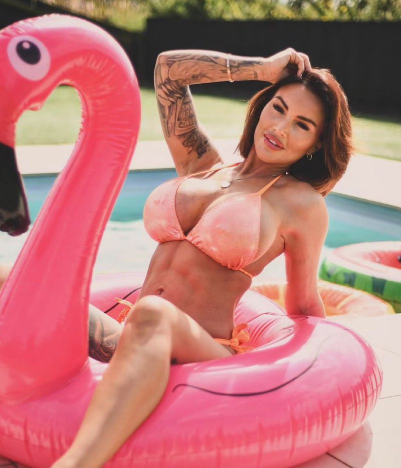 Gemma on flamingo floaty