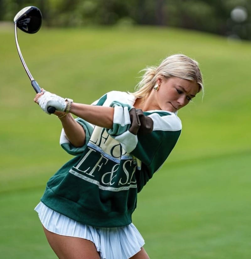 Katie on golf track
