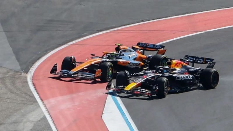 Lando Norris and Max Verstappen at Austin GP