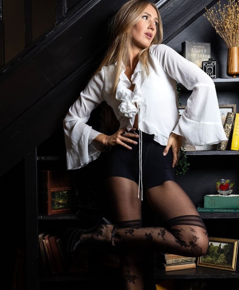 Olga in library