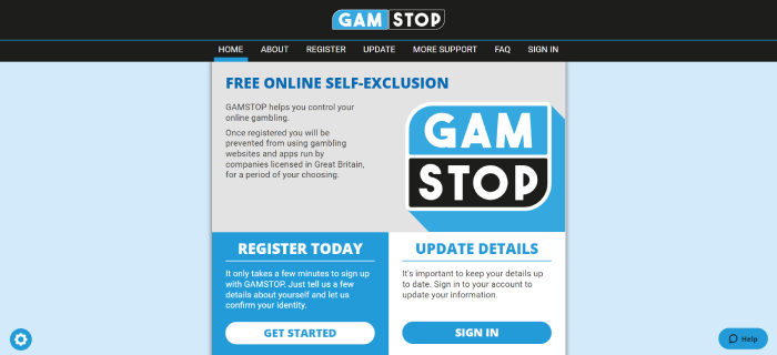 GamStop at UK bookmakers