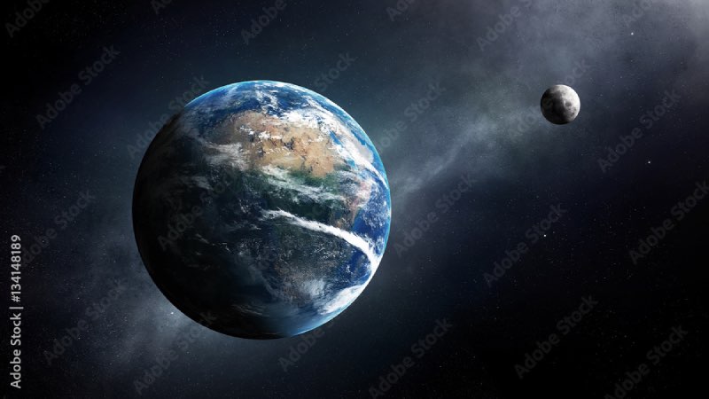 Moon and Earth
