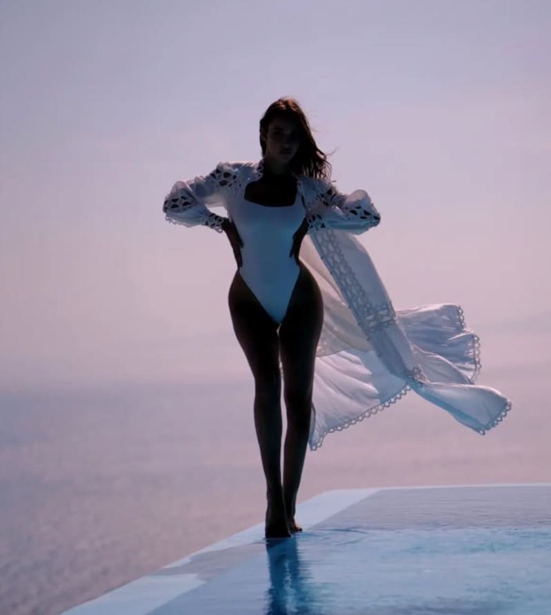 Babe in white bathing suit