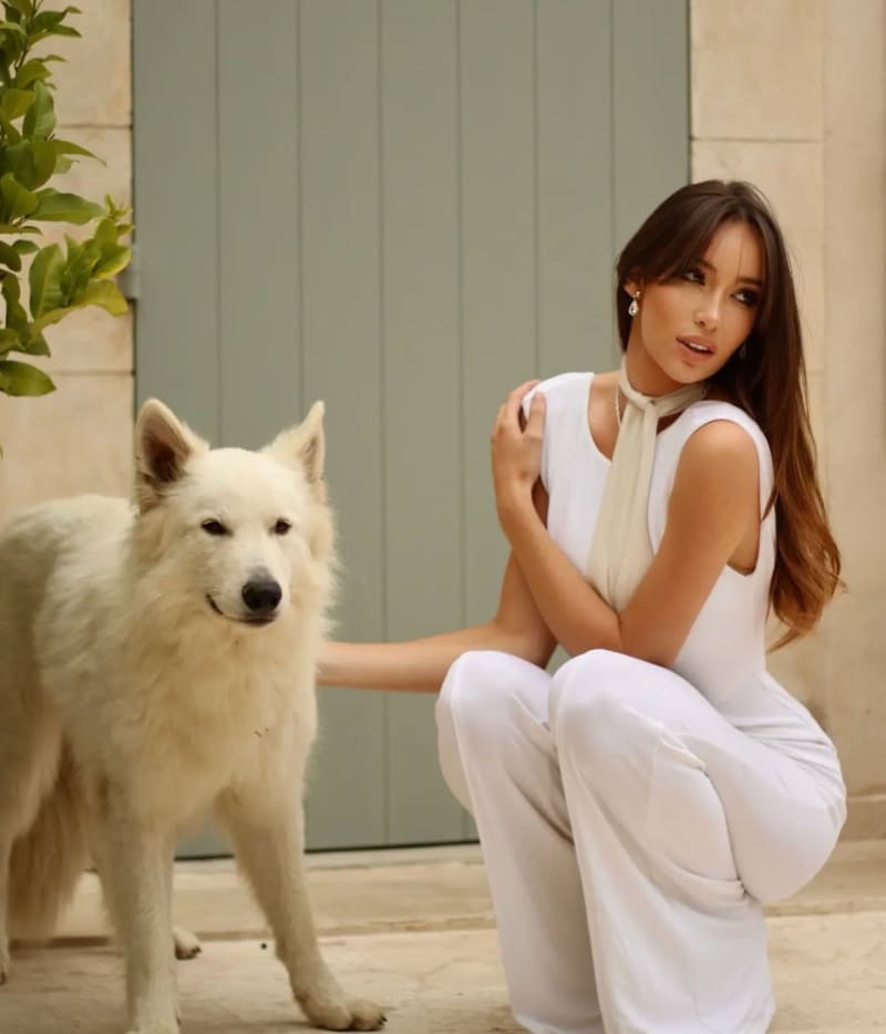 Chana with dog