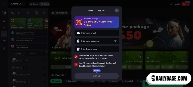 KatanaSpin register at sportsbook