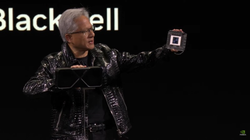 Nvidia CEO holding graphics card
