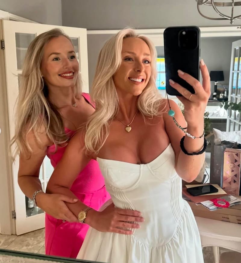 Blonde babes in sexy dresses
