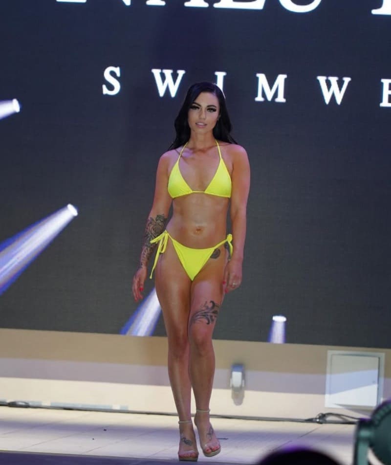 Katrina in swimwear catwalk