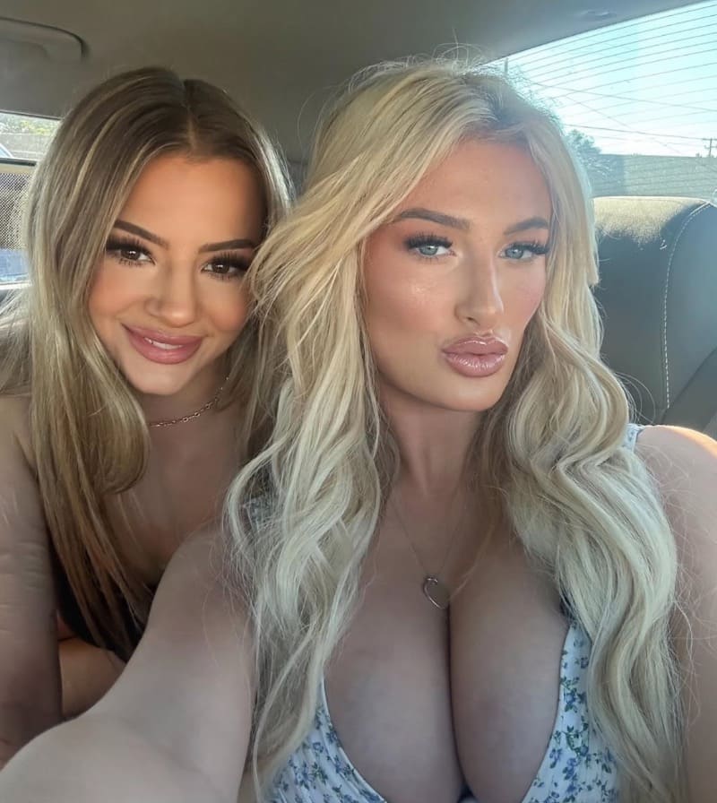 Sexy friends in car