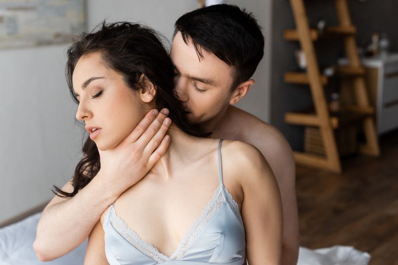 Person sexual choking woman