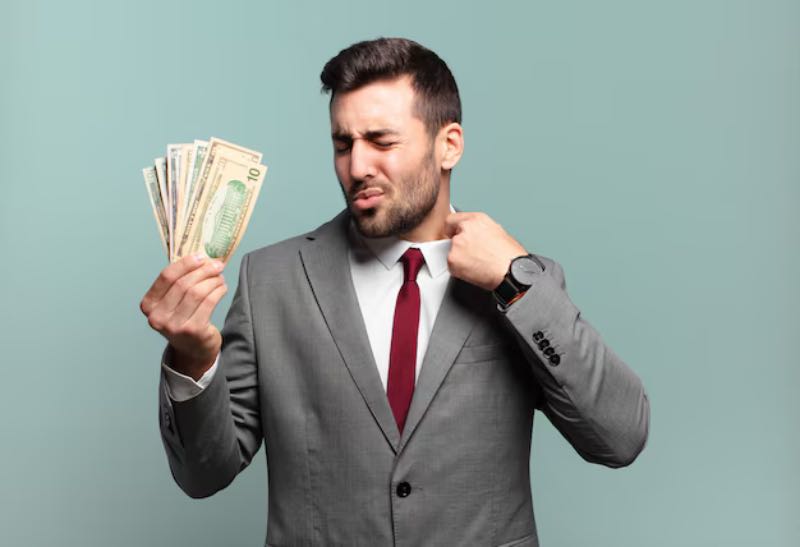 Man with money dysmorphia 