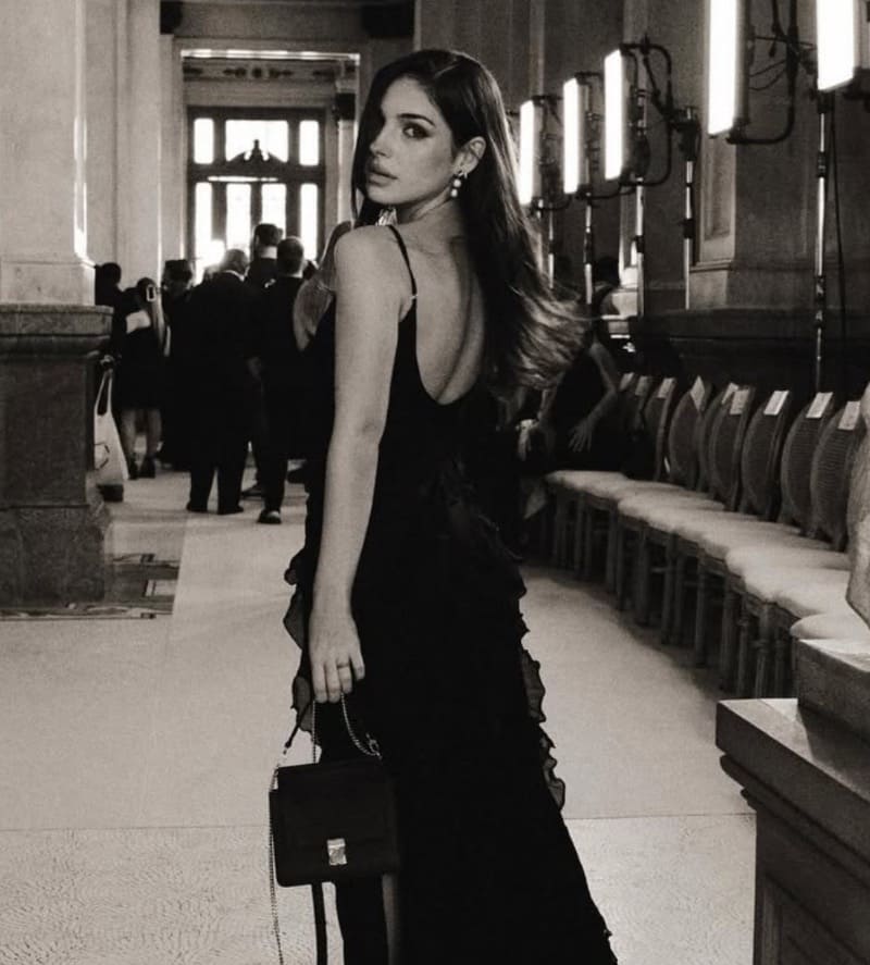 Candella in sexy black long dress