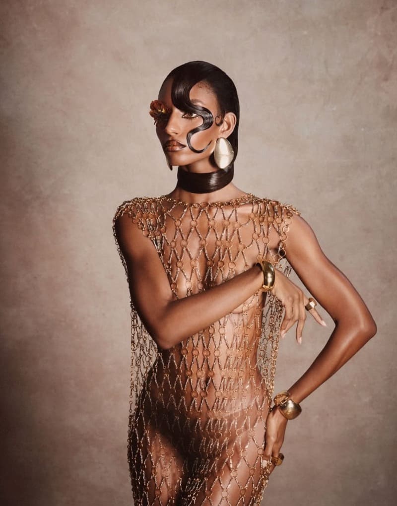 Babe nude in see through dress 