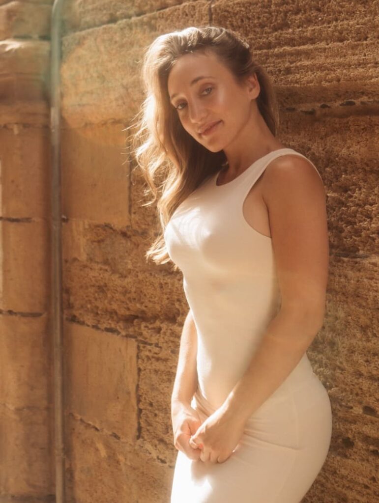 Babe in white dress