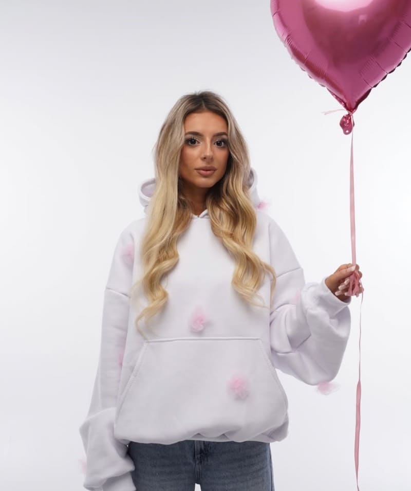 Babe in sexy white sweater