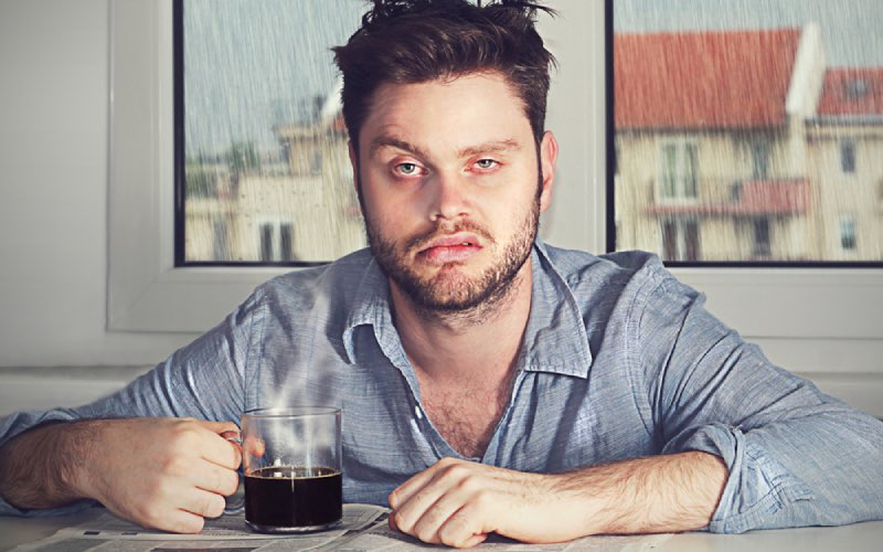 Man with hangover