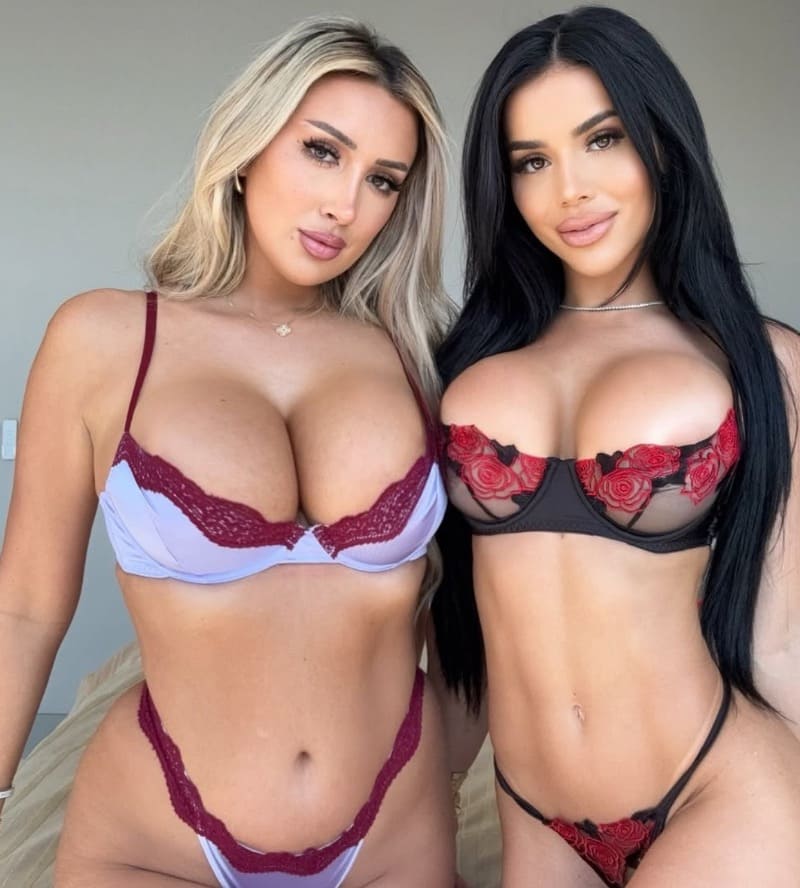 Babes with big tits in lingerie
