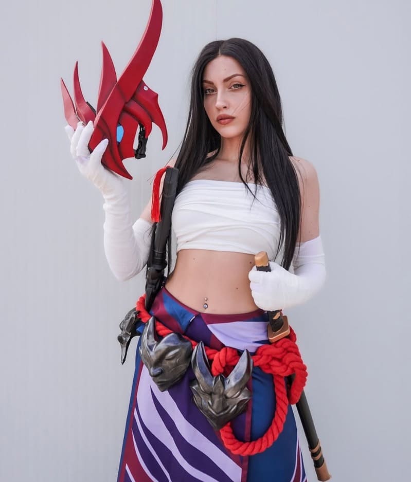 Sexy brunette in cosplay