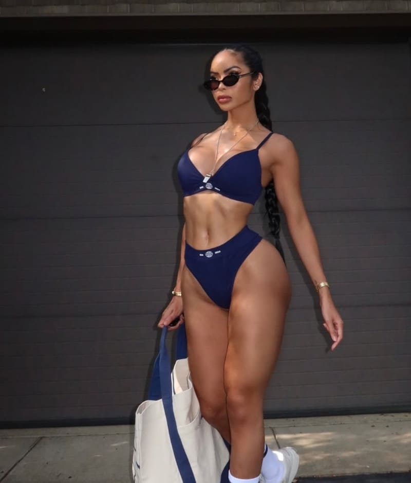 Angela in blue bikini