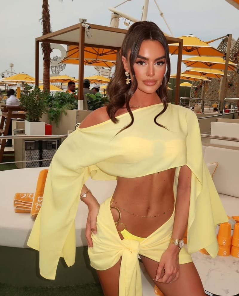 Sexy woman in yellow