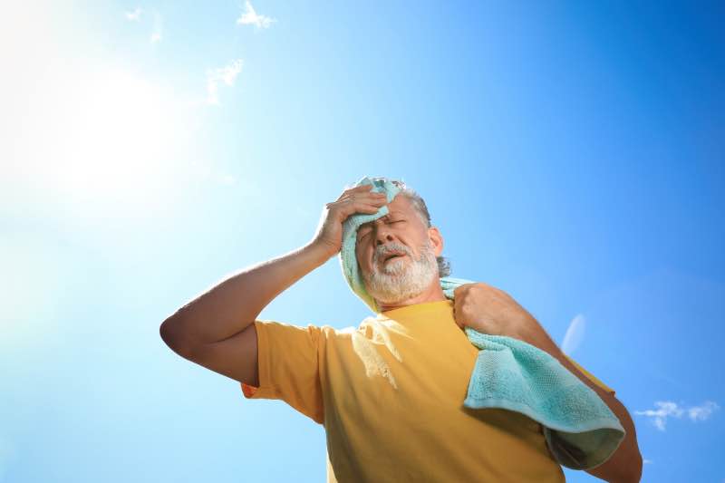 Man in Extreme heat