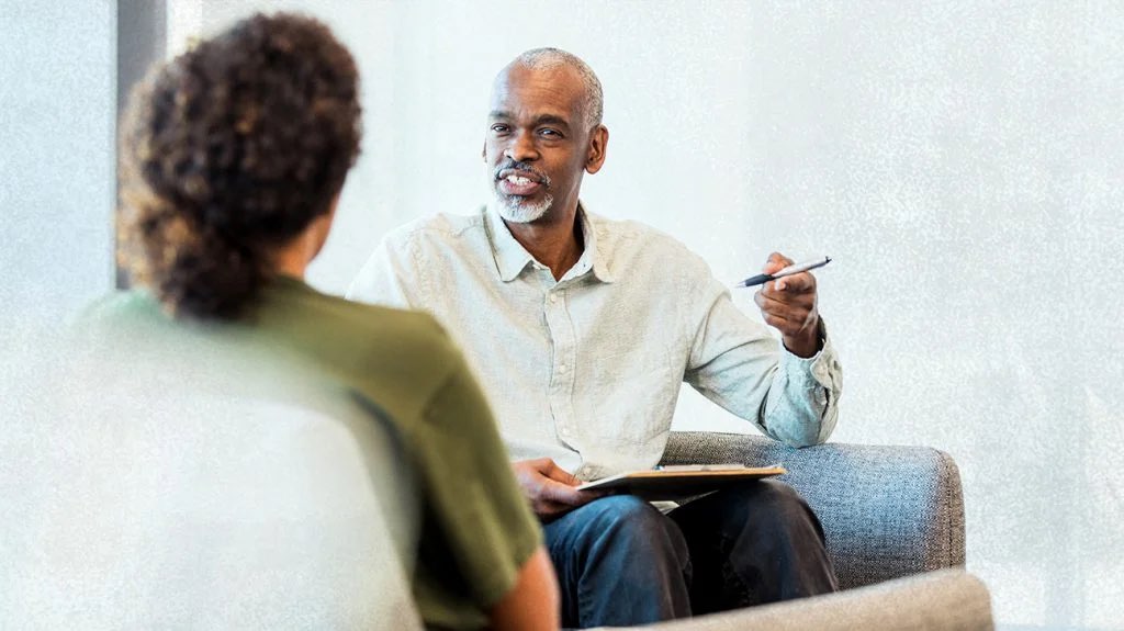Person at therapist