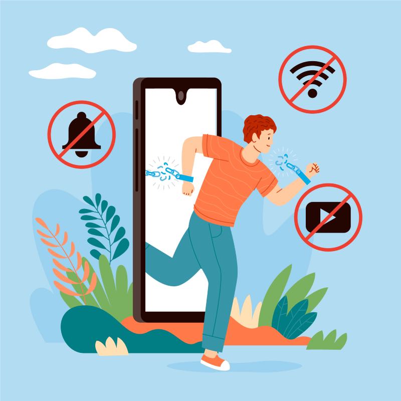 Digital Detox cartoon 