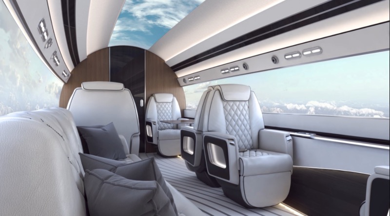 Windowless Jet interior