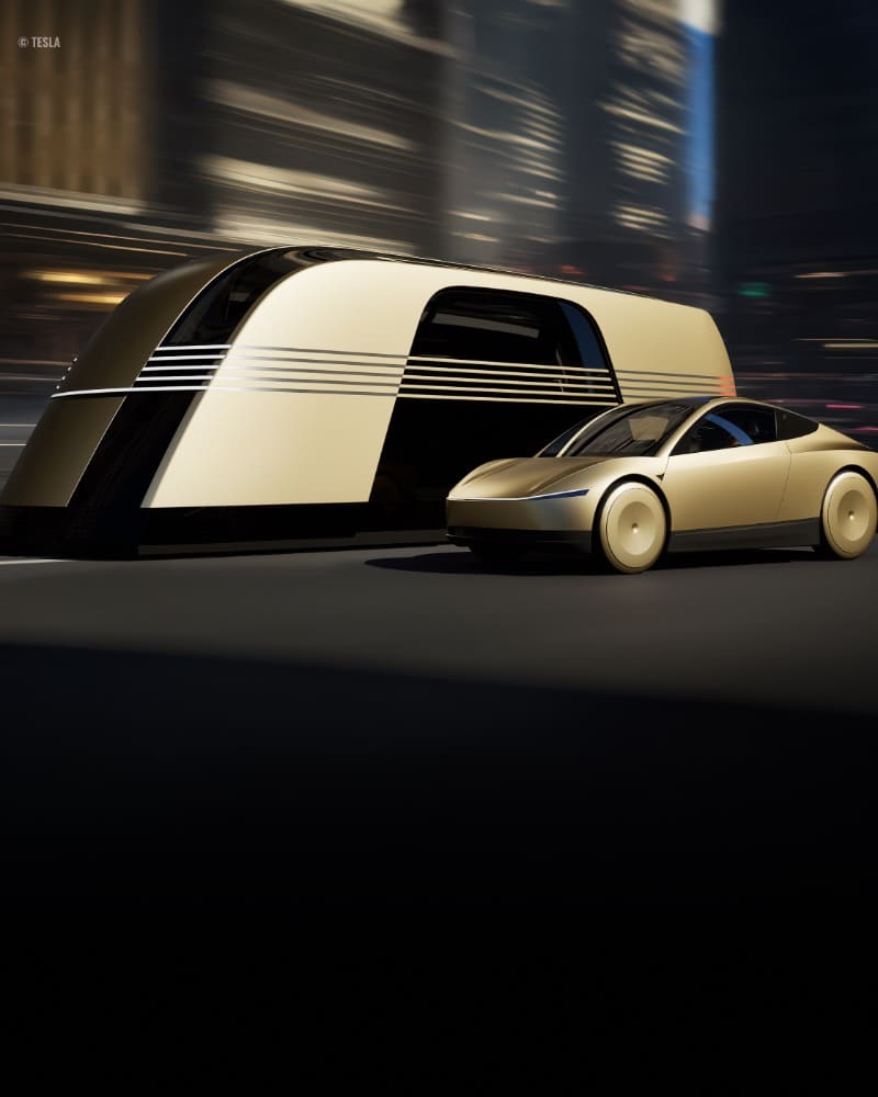 Tesla bus and robotaxi