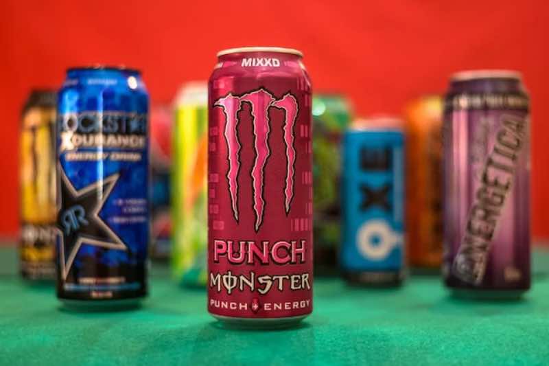 Taurine drinks next to each other