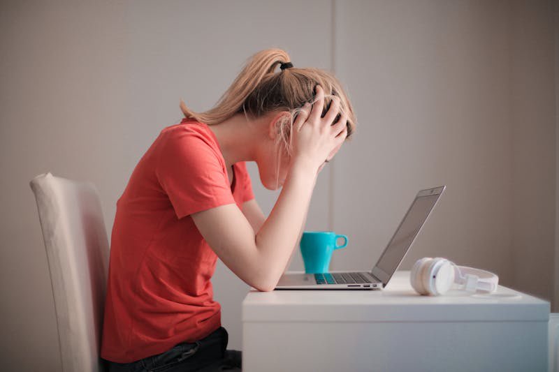 Person sitting in front of computer