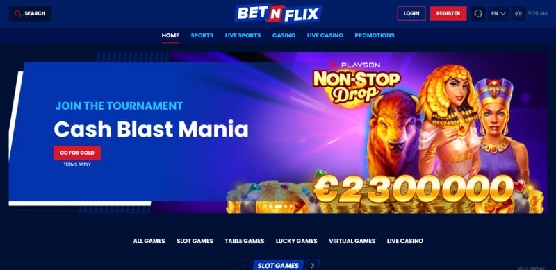 BetNFlix niuewe bookmaker startpagina