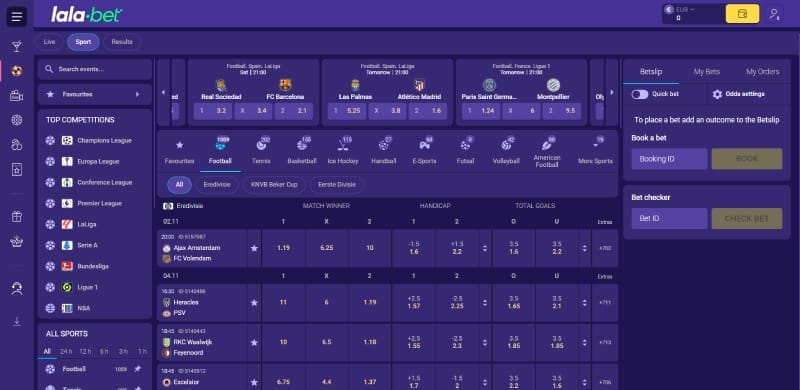 lalabet free bet bookmaker markets
