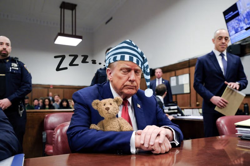 Trump slaapt 
