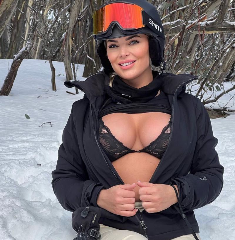 Flashing op ski piste 