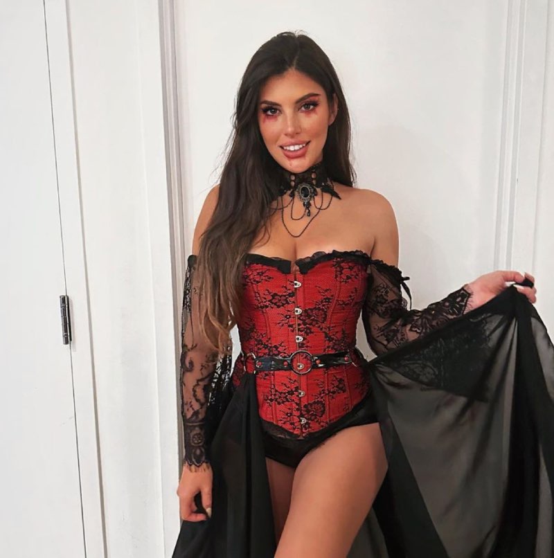 Rosana in Halloween outfit 