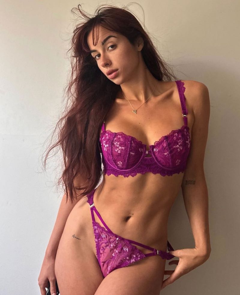 Paarse lingerie