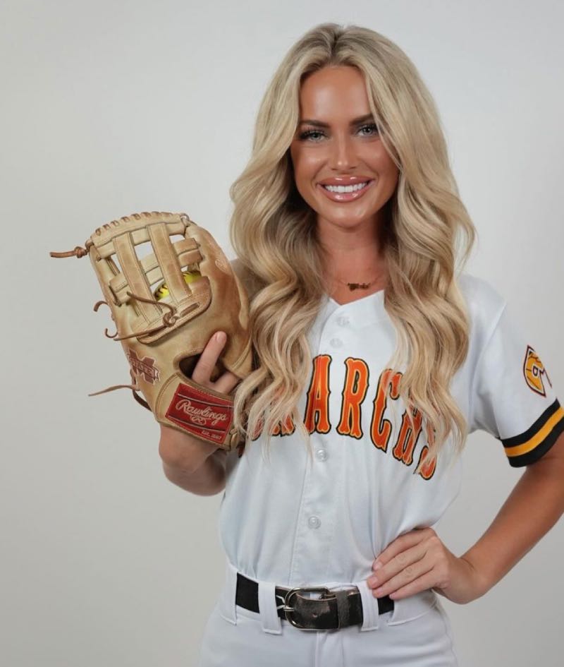 Brylie in softball outfit