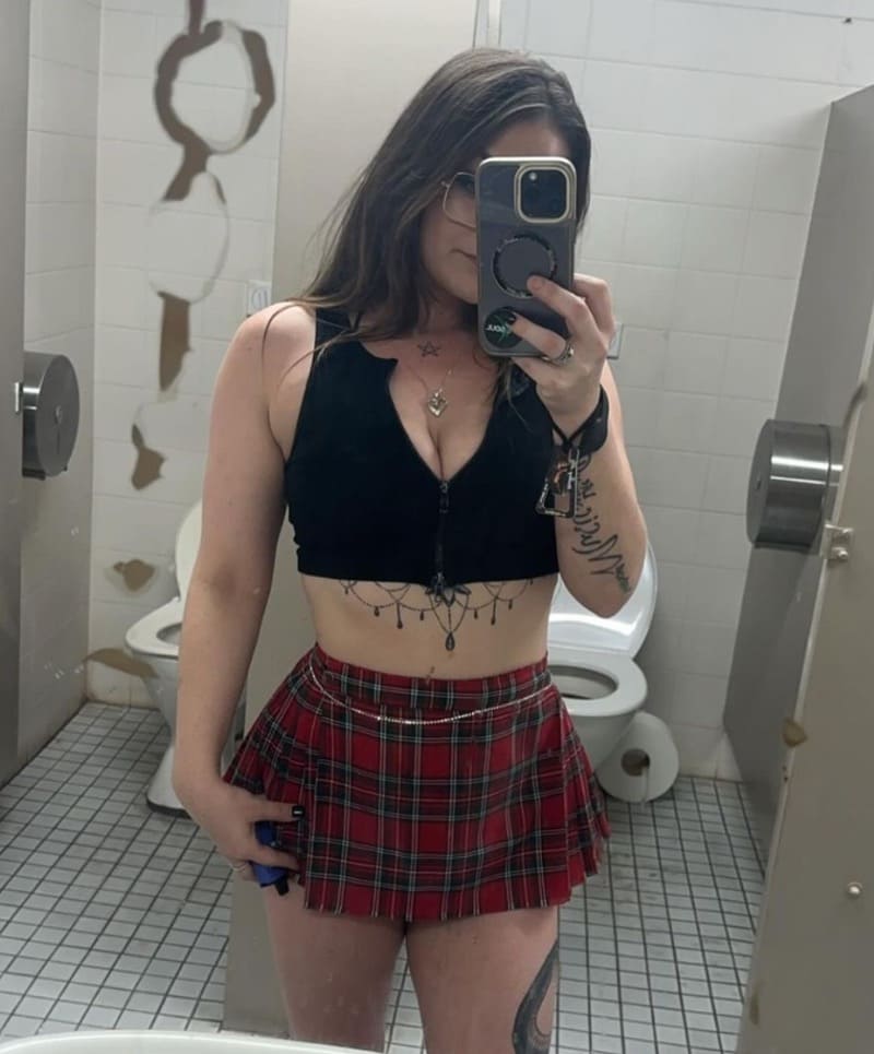 Ally in schoolgirl outfit
