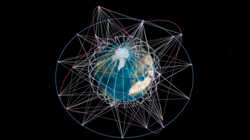 Satelliet rond aarde 