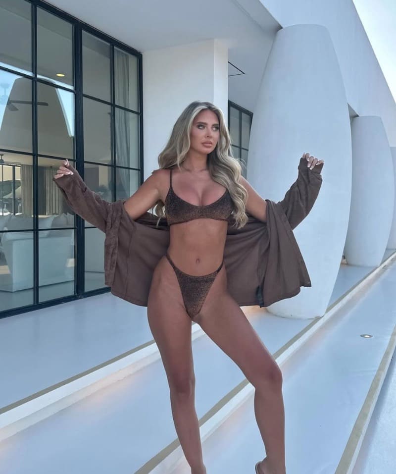 babe in sexy bruine bikini