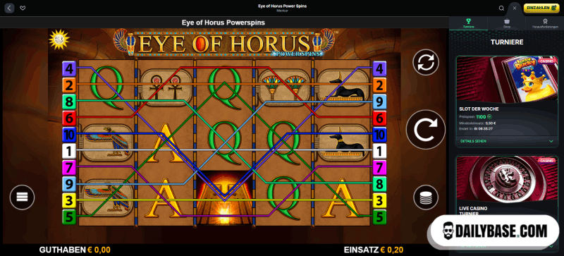 Freispiele im Eye of Horus Slot
