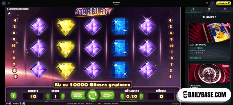 Starburst Slot mit Freispiele
