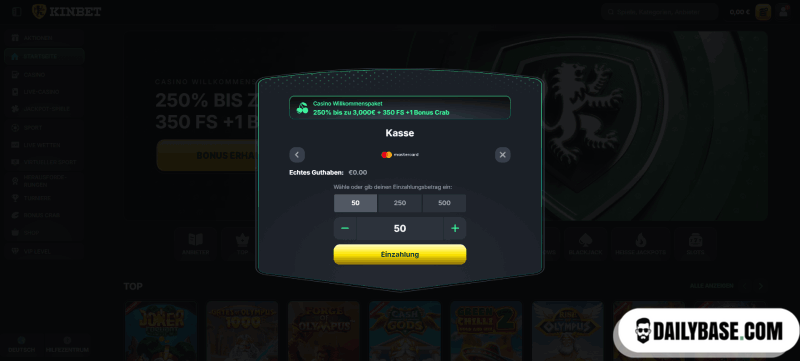 Einzahlung im Online Casino ohne Anmeldung 