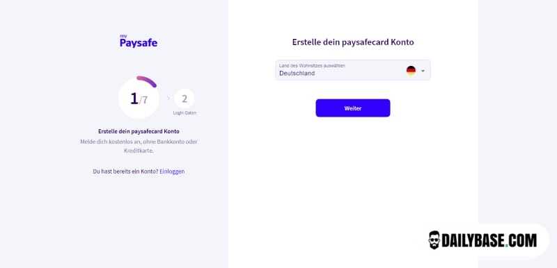 Registrierung im myPaysafe Konto